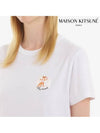 Flower Fox Patch Classic Short Sleeve T-Shirt White - MAISON KITSUNE - BALAAN 7