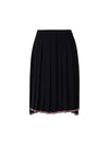 Full Needle Stitch Merino Wool Tipping Pleated Skirt Navy - THOM BROWNE - BALAAN 1