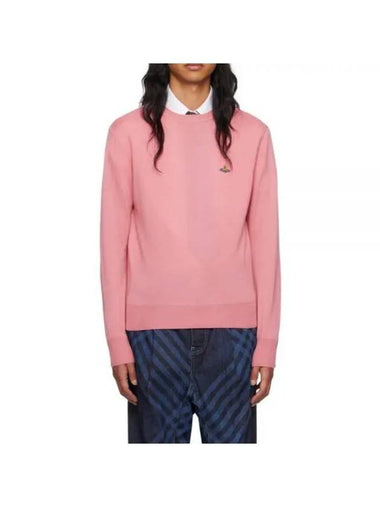 Embroided Logo Merino Wool Knit Top Pink - VIVIENNE WESTWOOD - BALAAN 1