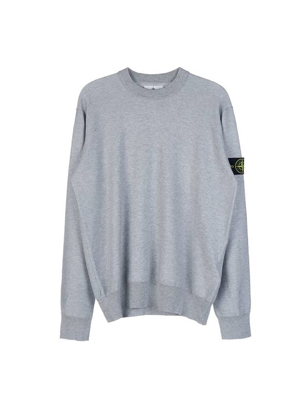 Logo Wappen Knit Top Grey - STONE ISLAND - BALAAN 2