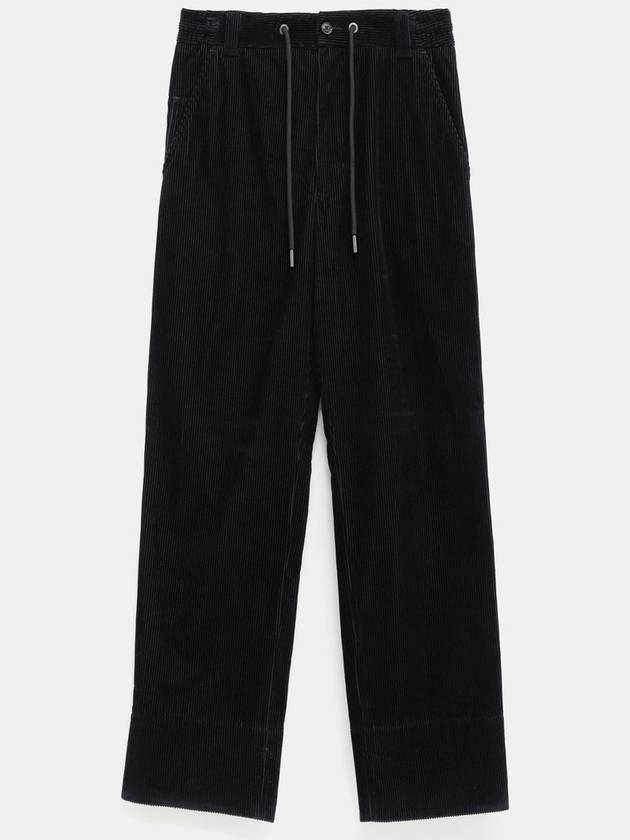 Corduroy jogging straight pants navy blue - MONCLER - BALAAN 2