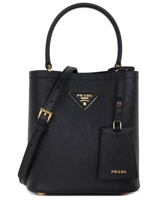 Panier Saffiano Leather Small Tote Bag Black - PRADA - BALAAN 2