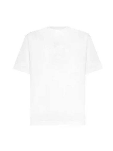 t shirt terry logo short sleeve white - PRADA - BALAAN 1