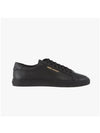 Andy Embossed Logo Leather Low Top Sneakers Black - SAINT LAURENT - BALAAN 3