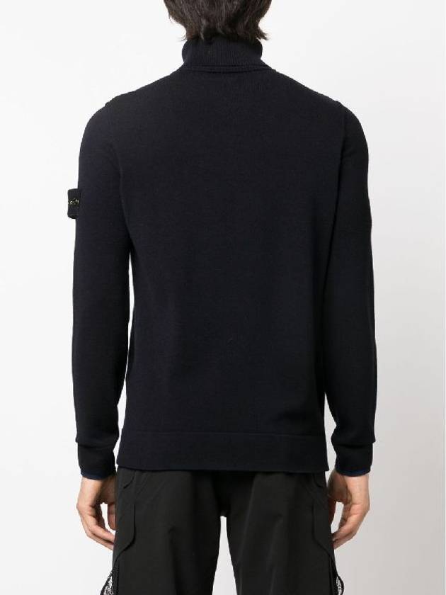 Wappen Patch Wool Turtleneck Navy - STONE ISLAND - BALAAN 4