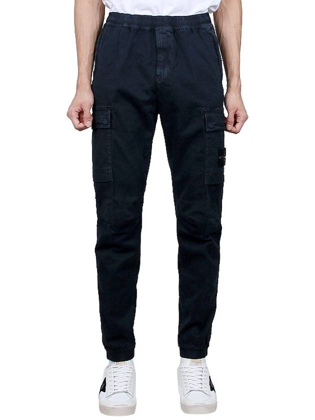 Stretch Cotton Cargo Straight Pants Navy - STONE ISLAND - BALAAN 3