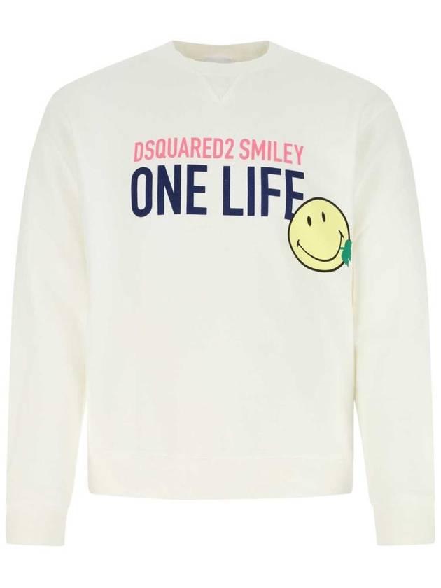 Men's Smiley Sweatshirt White - DSQUARED2 - BALAAN 2