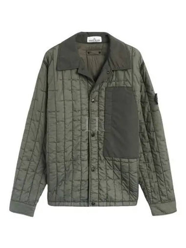 Men's Stella Wappen Patch Quilted Jacket Green - STONE ISLAND - BALAAN 1