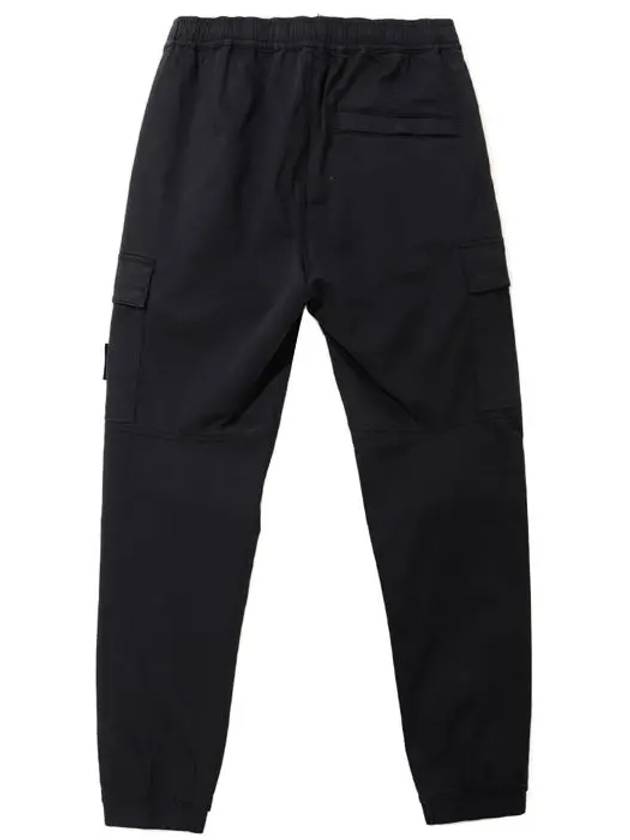 Garment Dyed Cotton Wool Satin Cargo Track Pants Black - STONE ISLAND - BALAAN 3