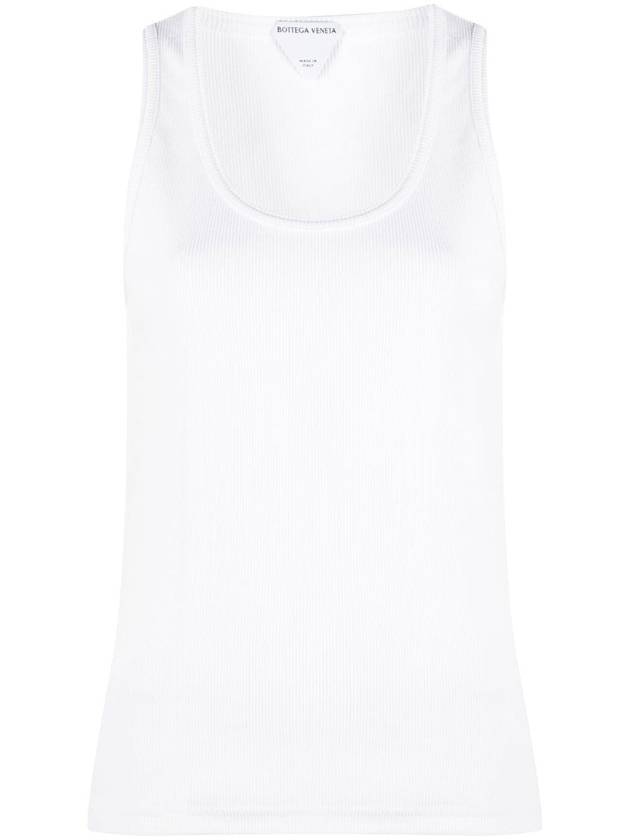 Slim Fit Stretch Cotton Sleeveless White - BOTTEGA VENETA - BALAAN 4