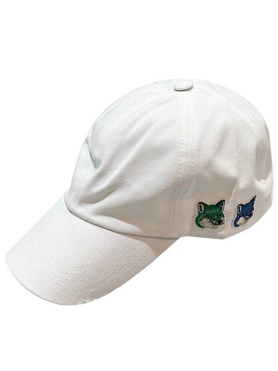 Double Fox Head Patch Ball Cap White - MAISON KITSUNE - BALAAN 2