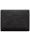 Monogram Embossed Leather Card Wallet Black - LOUIS VUITTON - BALAAN 3