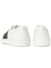 Logo Brushed Leather Low-Top Sneakers White - PRADA - BALAAN 7