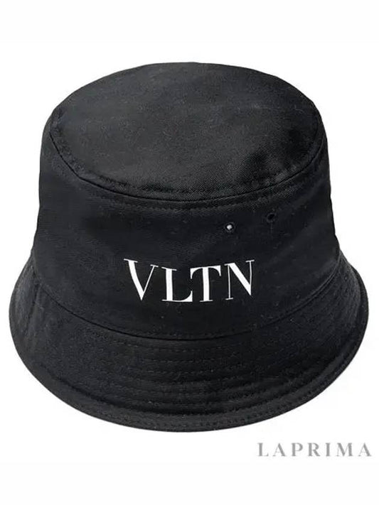 VLTN Logo Bucket Hat Black - VALENTINO - BALAAN.