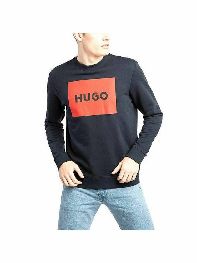 Logo Terry Cotton Sweatshirt Blue - HUGO BOSS - BALAAN 3