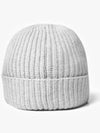 Logo Patch Rip Wool Beanie Pearl Grey - STONE ISLAND - BALAAN 3