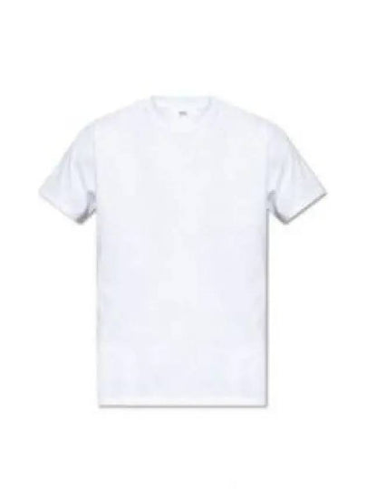 Embroidered Logo Cotton Short Sleeve T-Shirt White - AMI - BALAAN 2