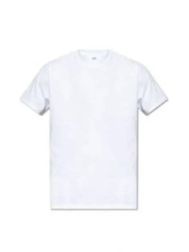 Embroidered Logo Cotton Short Sleeve T-Shirt White - AMI - BALAAN 2