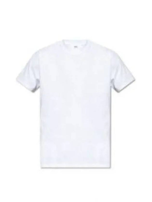 Embroidered Logo Cotton Short Sleeve T-Shirt White - AMI - BALAAN 2