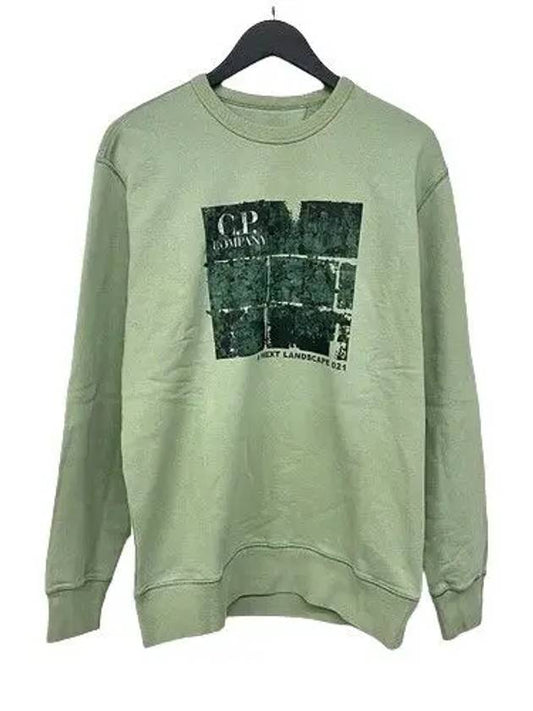 Men's Graphic Print Long Sleeve Sweatshirt Green - CP COMPANY - BALAAN 2