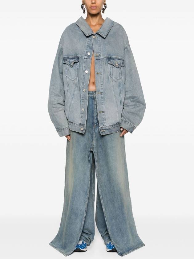 Off-Shoulder Denim Jacket Blue - BALENCIAGA - BALAAN 4