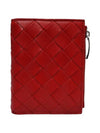 Women s 608059 Red Intrecciato Half Wallet - BOTTEGA VENETA - BALAAN 1