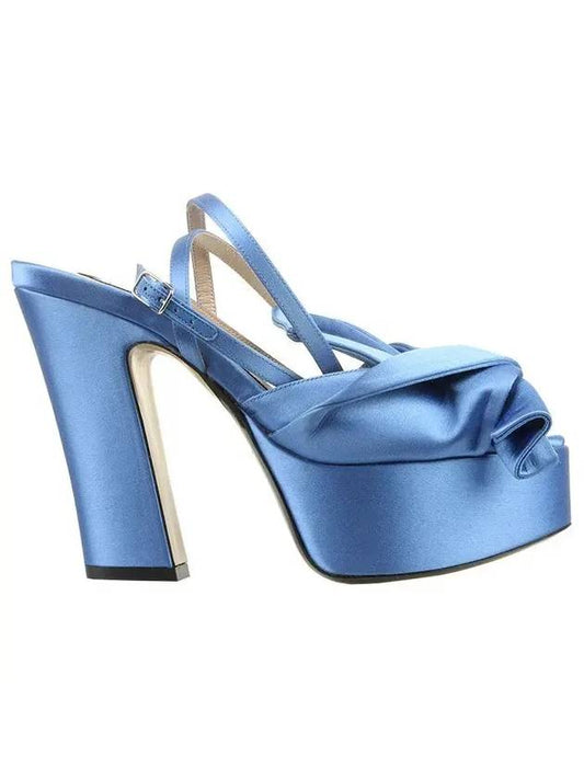 Satin Platform Sandals Blue - Nº 21 - BALAAN 1