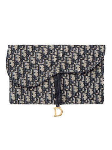 Saddle Pouch Blue  Oblique Jacquard - DIOR - BALAAN 1