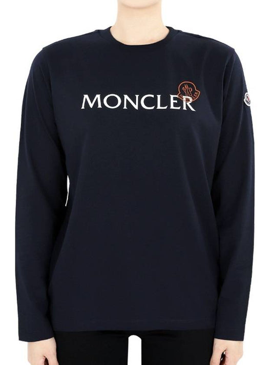 Moncler lettering logo printing long sleeve navy 8D00004 89AFV 778 12 14A - MONCLER - BALAAN 2