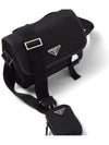 Triangle Logo Re-Nylon Saffiano Leather Cross Bag Black - PRADA - BALAAN 4