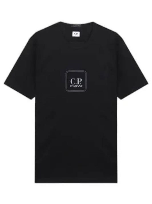 Metropolis Logo Print Short Sleeve T-Shirt Black - CP COMPANY - BALAAN 2