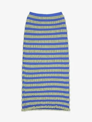 Wavey Stripe H-Line Skirt Blue Green - SUNNEI - BALAAN 1