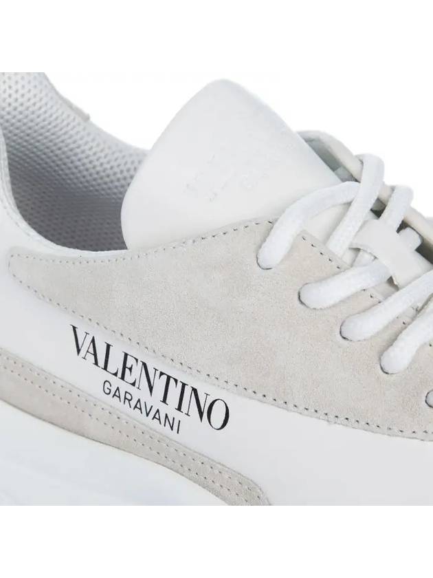 Gum Boy Leather Suede Low Top Sneakers White - VALENTINO - BALAAN 5