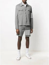 Double Face Cotton Knit 4 Bar Button Shirt Jacket Grey - THOM BROWNE - BALAAN 3