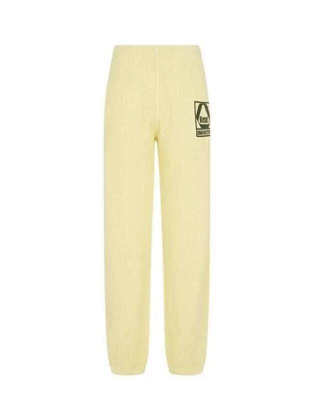 Men's Logo Point Waffle Jogger Pants Light Yellow 271936 - DIESEL - BALAAN 1