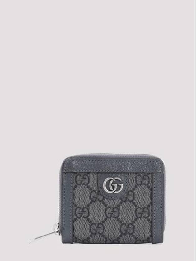 Ophidia Double G Zip Around Half Wallet Grey - GUCCI - BALAAN 1