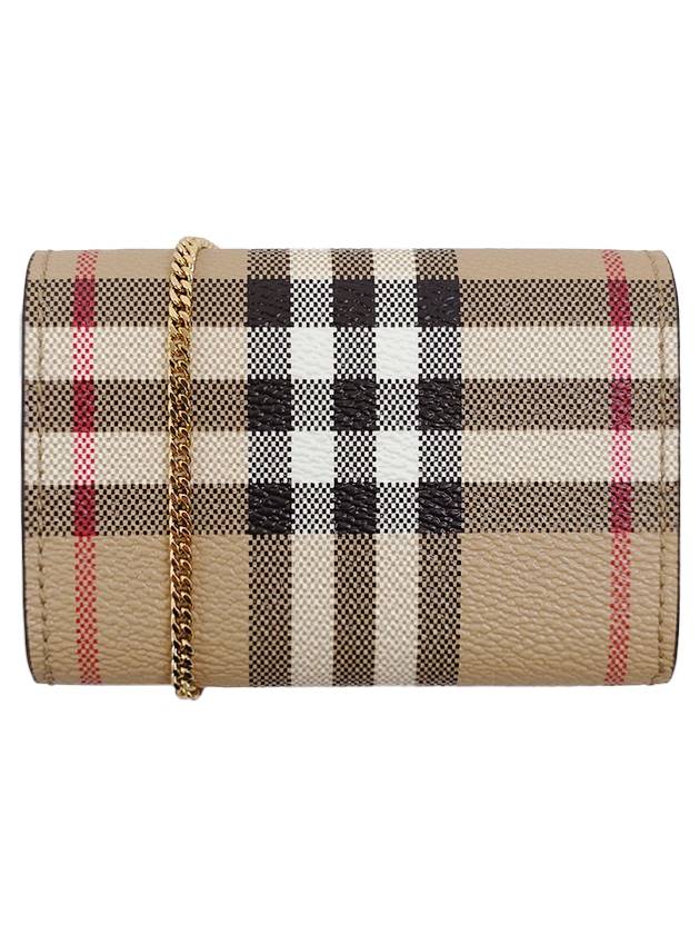 Check Detachable Chain Strap Wallet Archive Beige - BURBERRY - BALAAN 3