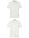 Side Slit Three Stripe Tab Short Sleeve Polo Shirt White - THOM BROWNE - BALAAN 5