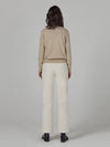 Women's Cotton Straight Pants Ivory - ARIFF - BALAAN 4