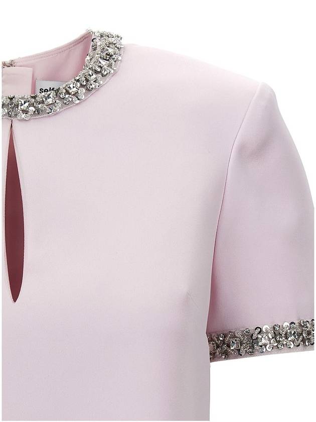 Self-Portrait 'Pink Satin Embellished' Top - SELF PORTRAIT - BALAAN 3