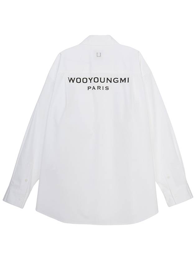 Back Logo Cotton Long Sleeve Shirt White - WOOYOUNGMI - BALAAN 3