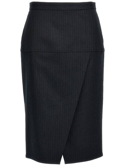 Pinstripe Wool Pencil Skirt Black - FENDI - BALAAN 2