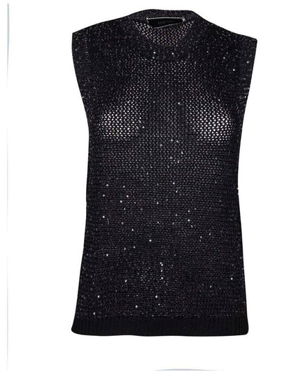 Sequin knit sleeveless black - GOLDEN GOOSE - BALAAN 2