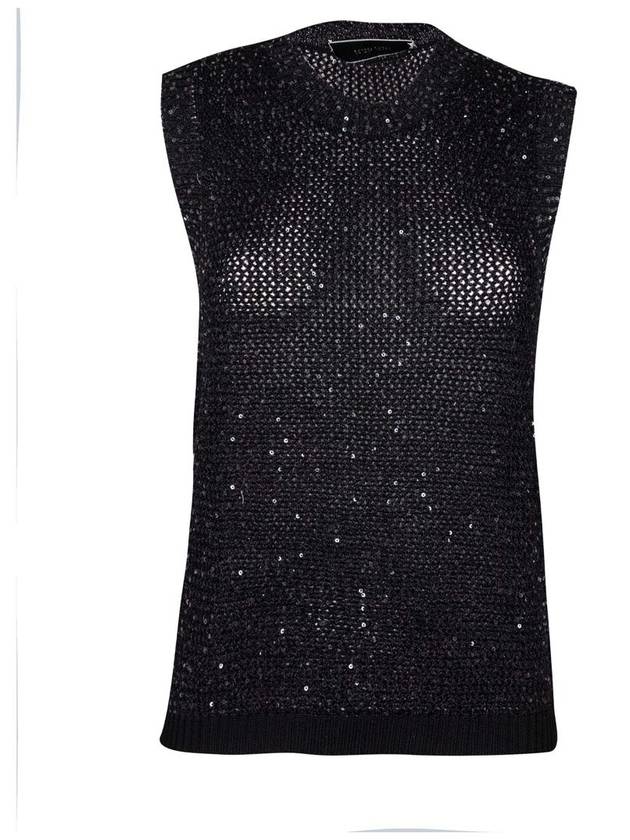 Sequin knit sleeveless black - GOLDEN GOOSE - BALAAN 4