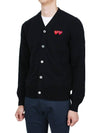 Double Heart V-Neck Cardigan Black - COMME DES GARCONS - BALAAN 5