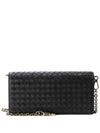 Leather Intrecciato Chain Shoulder Bag Black - BOTTEGA VENETA - BALAAN 2