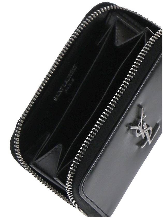 Monogram Zipper Silver Card Wallet Black - SAINT LAURENT - BALAAN 5