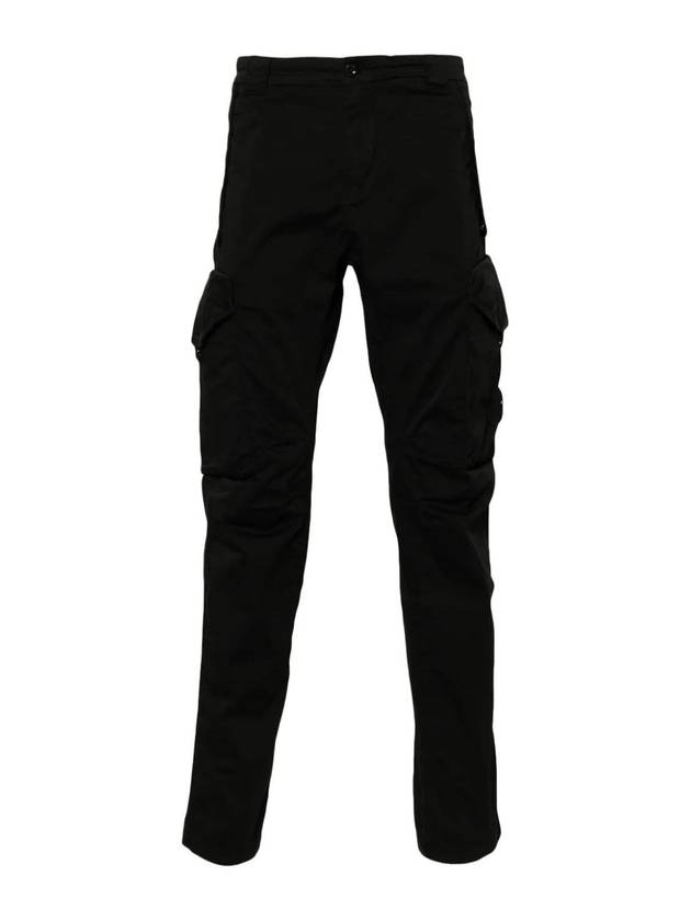 Stretch Sateen Ergonomic Lens Utility Straight Pants Black - CP COMPANY - BALAAN 1