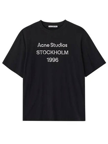 Short Sleeve Tee CL0196 FADED BLACK Logo Men s Women - ACNE STUDIOS - BALAAN 1