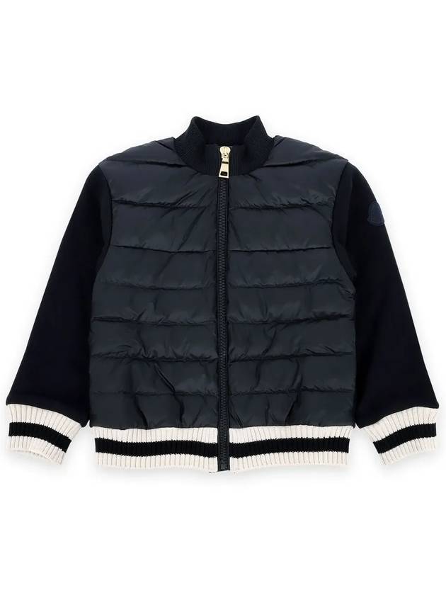 Kids High Neck Mix Zip up Jacket Navy 8G00011 809DK 781 8 10A - MONCLER - BALAAN 3